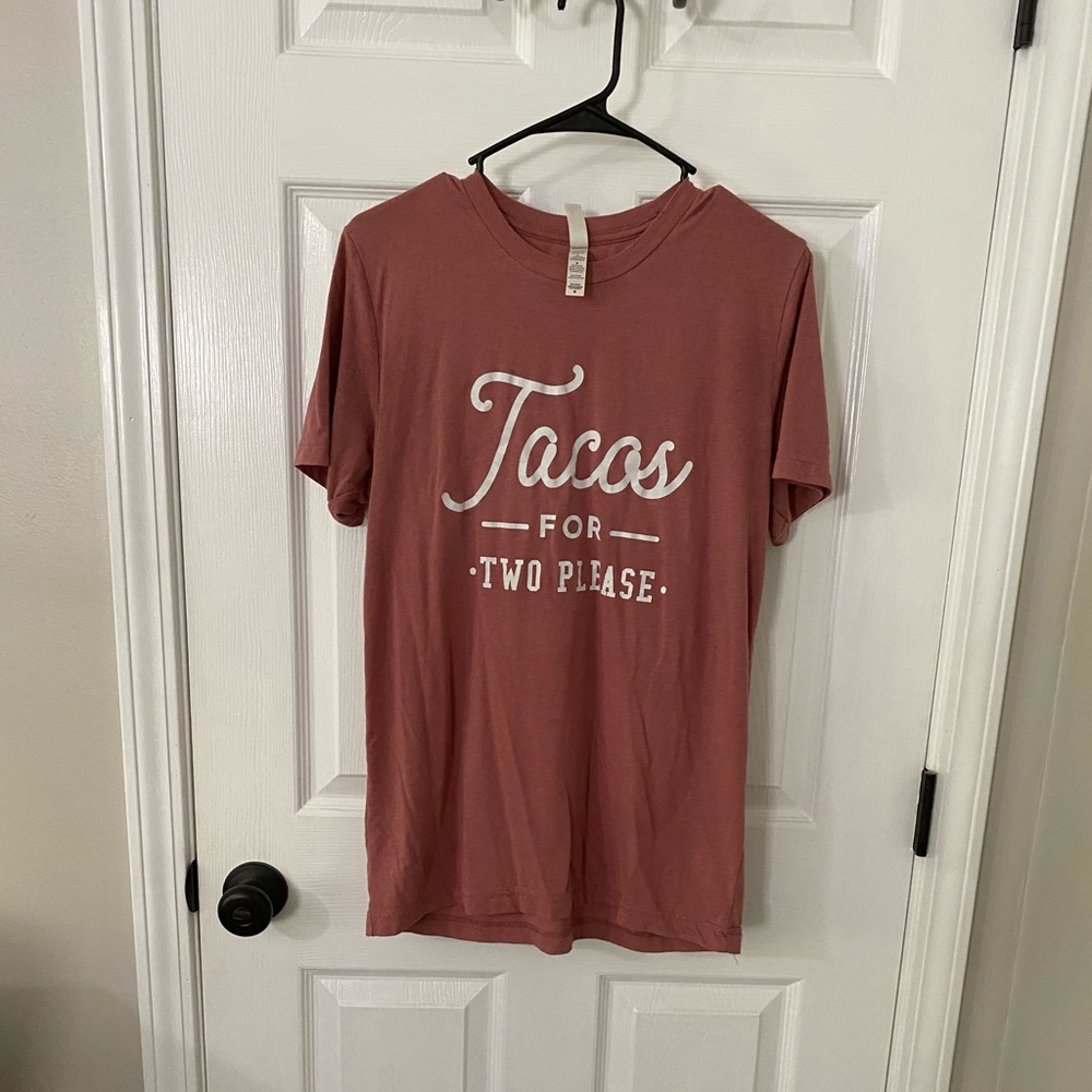 Tacos for two tshirt, size medium